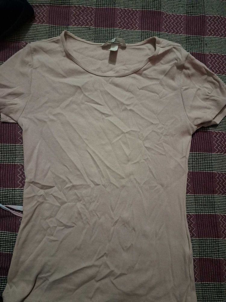 Light Pink Ribbed T-Shirt