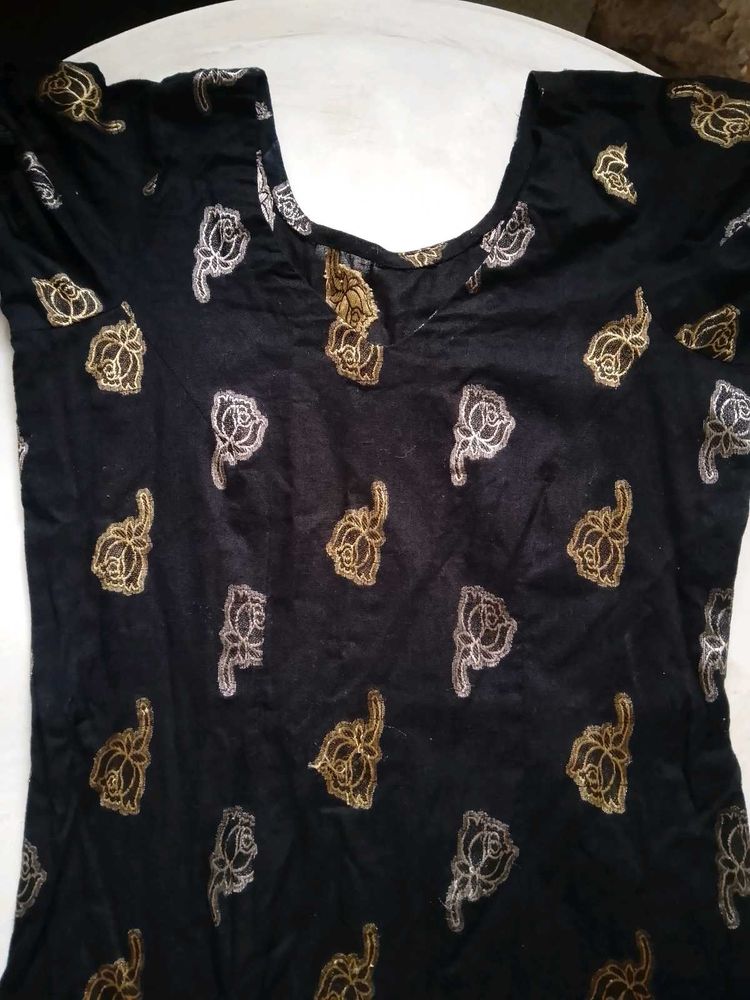 Black salwar suit with Floral Print