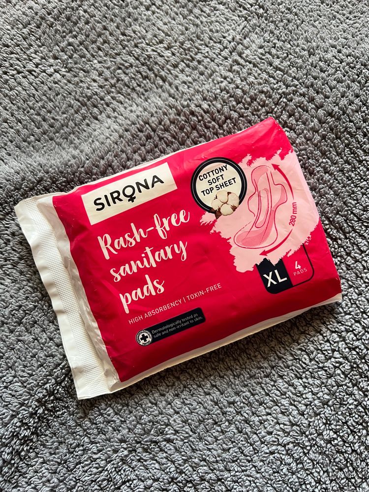 Sirona Rash-free Sanitary 4 Pads XL (New)