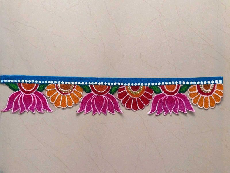 Vibrant Floral Rangoli Readymade Umbartha Patti