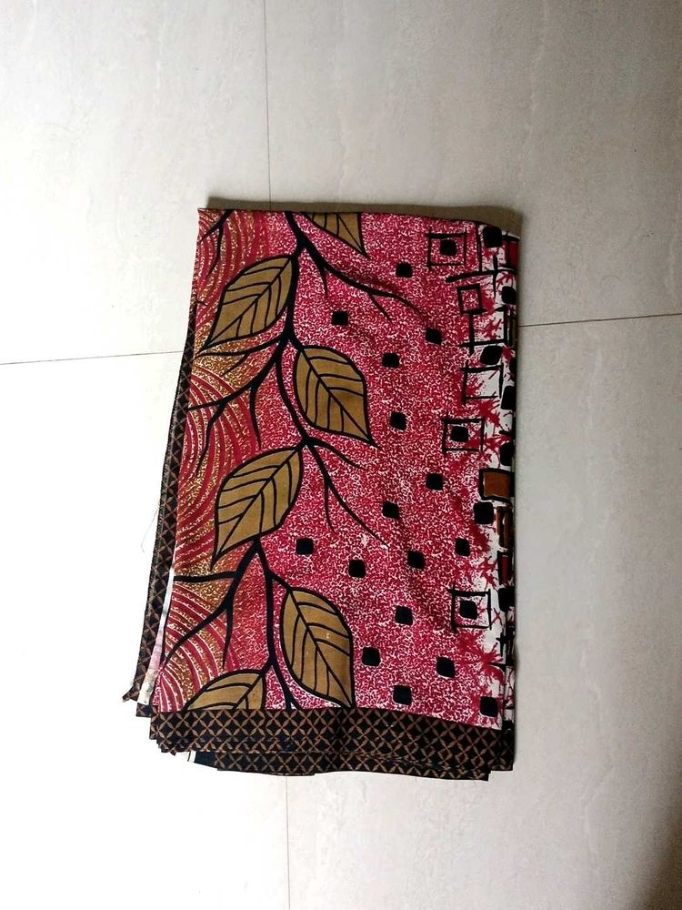 Vibrant Printed Saree with Leaf Motifs