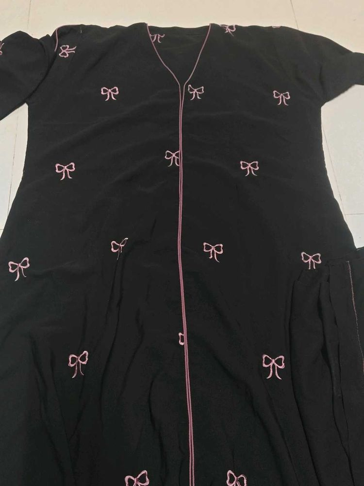 Black Bow Print burkha