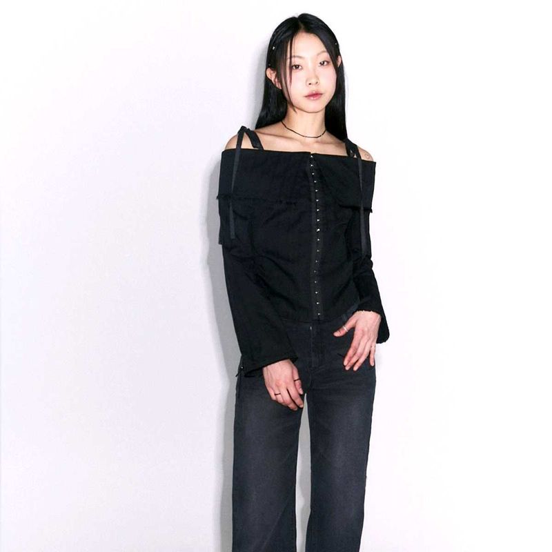 Off-Shoulder Black Top