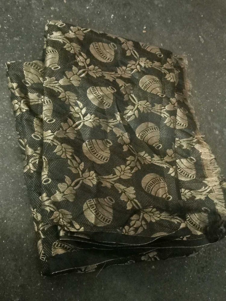 Black &amp; Gold Brocade blouse material