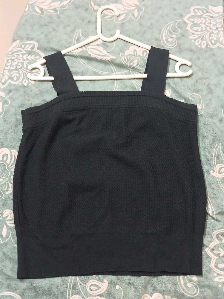 Sleek Black Knit Tank Top