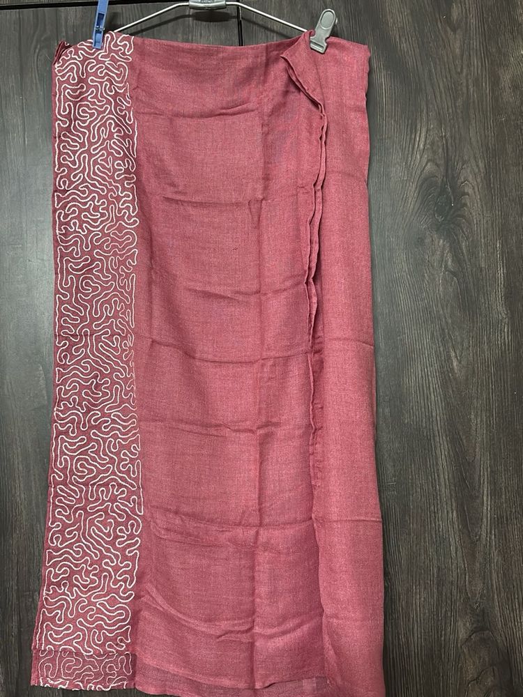 Elegant Pink stole with White Border
