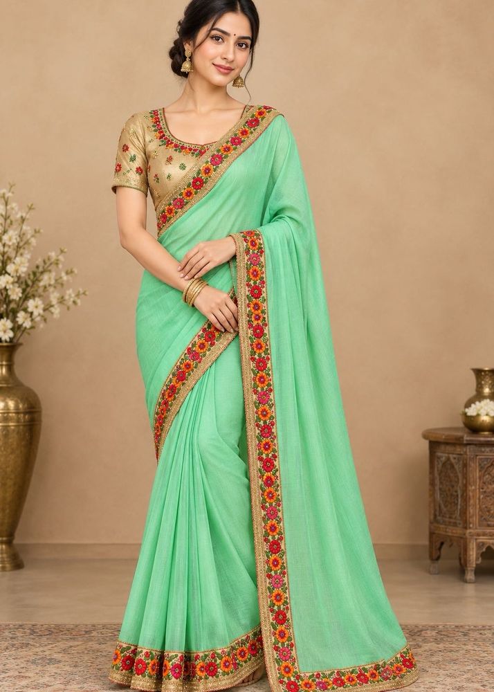 Beautiful Green Colour Saree