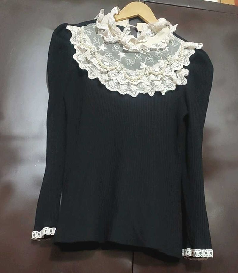 Black Winter Top For Girl Or Woman 30 Bust