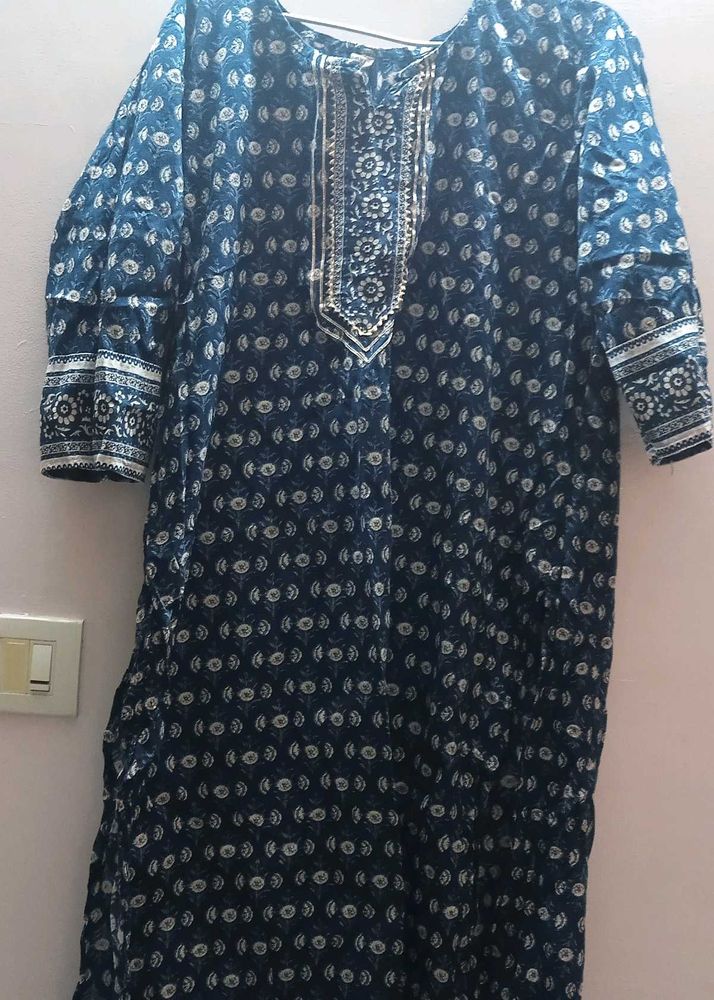 Elegant Blue Printed Kurta