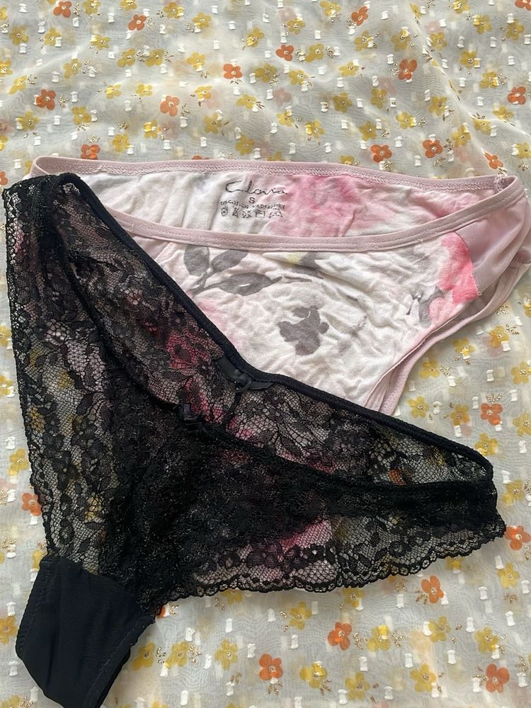 2 Pack Women's Briefs - Floral &amp; Lace