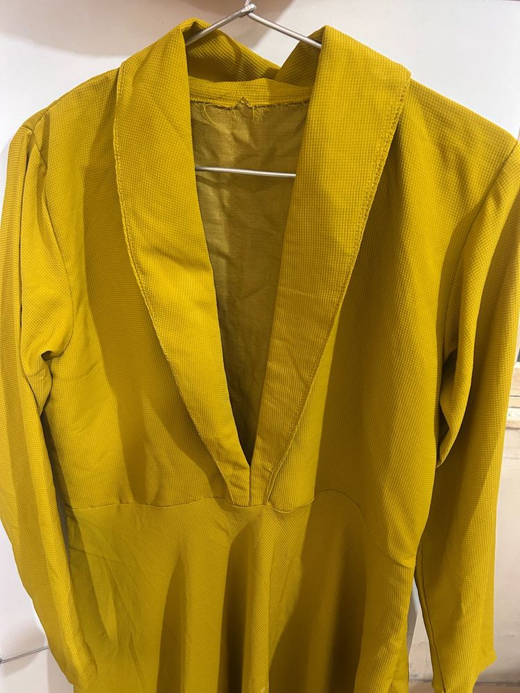 Stylish Yellow Asymmetrical Kurta