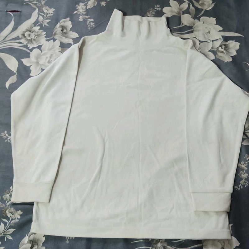 White Turtleneck Top