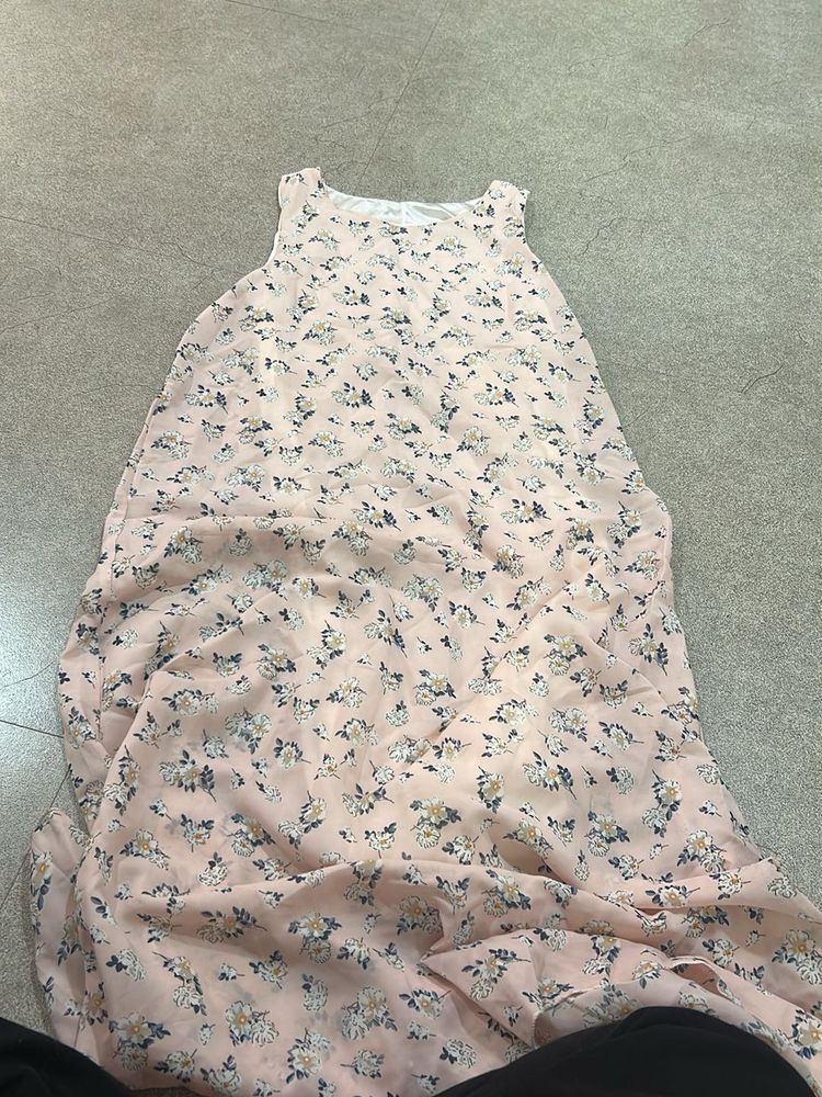Light Pink Floral Maxi Dress