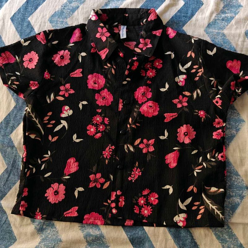 Floral Print Button-Up Shirt