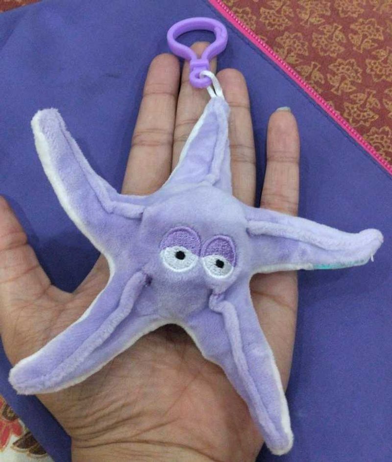 Cute Purple Starfish Plush Keychain