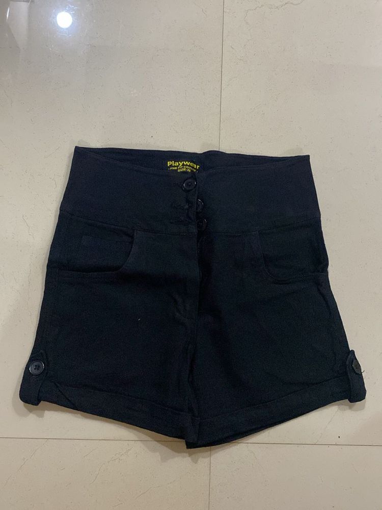 High Waist Black Shorts
