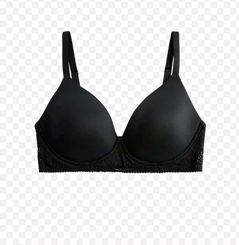 Classic Black Lace Trim Bra with high waist penty