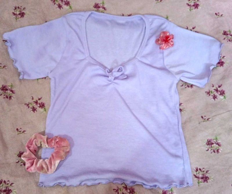 Cute Lavender Cuffed T-Shirt💟