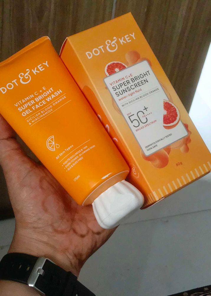 face wash, moisturizer, sunscreen combo