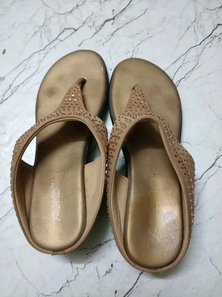 Stylish Bronze Thong Sandals