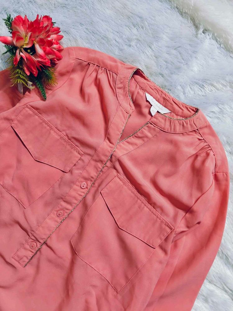 Chic Pink Button-Up Top
