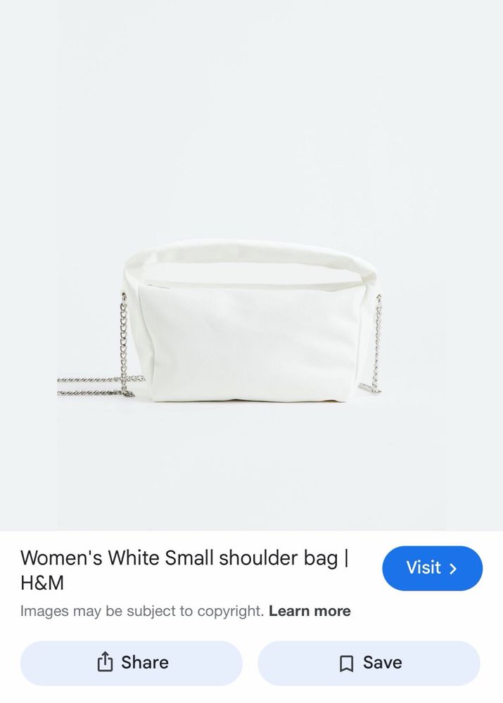 H&amp;M White Chain Strap Shoulder Bag