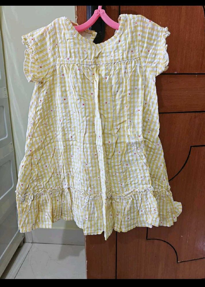 Cute Yellow Gingham Dress