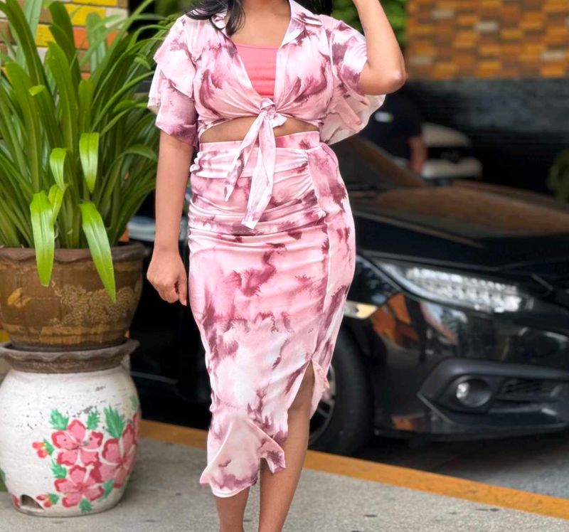 Pink Tie-Dye Two-Piece Set