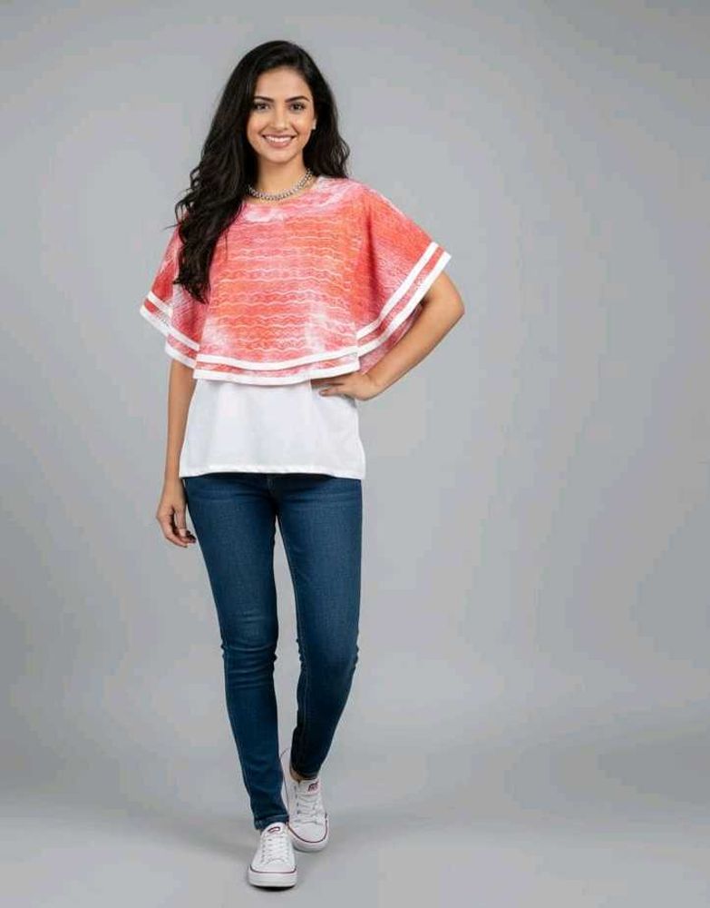 Trendy Layered Cape Top