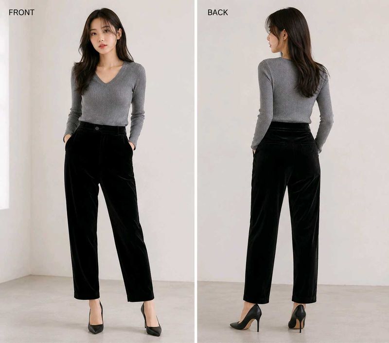 Elegant Black Velvet Pants