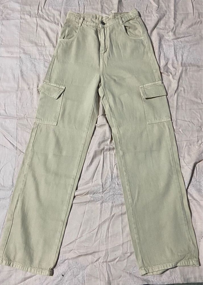 New Khaki Cargo Denim Jeans