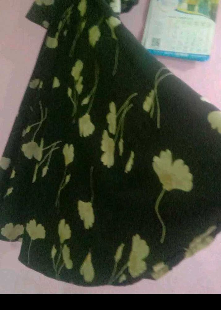 Flowy Floral Print Dress Material