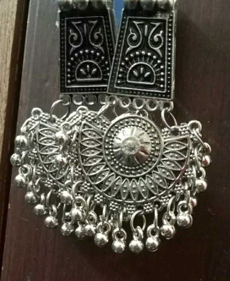 Silver Oxidized Earrings