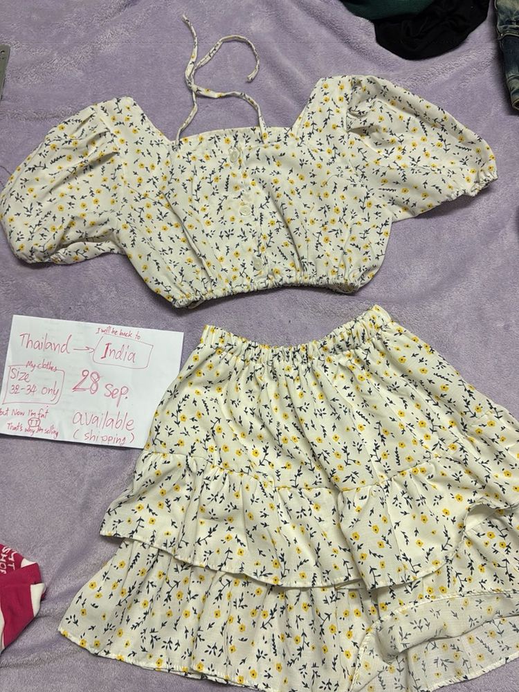 cute white set skirt