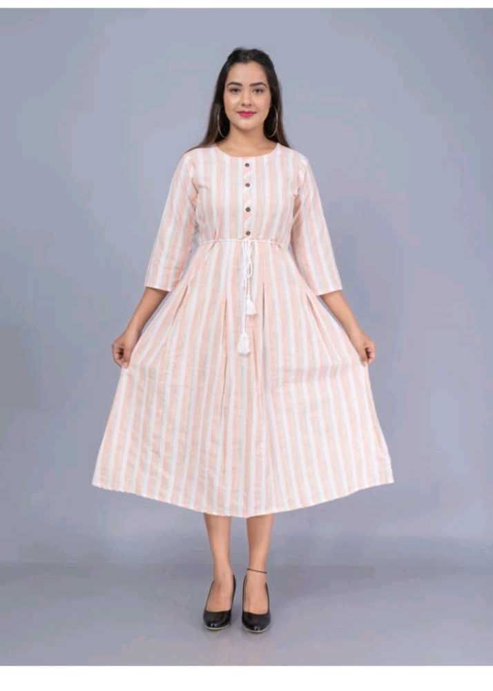 Striped Fit &amp; Flare Midi Dress