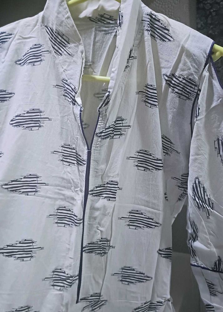 White Tunic with Abstract Print gown