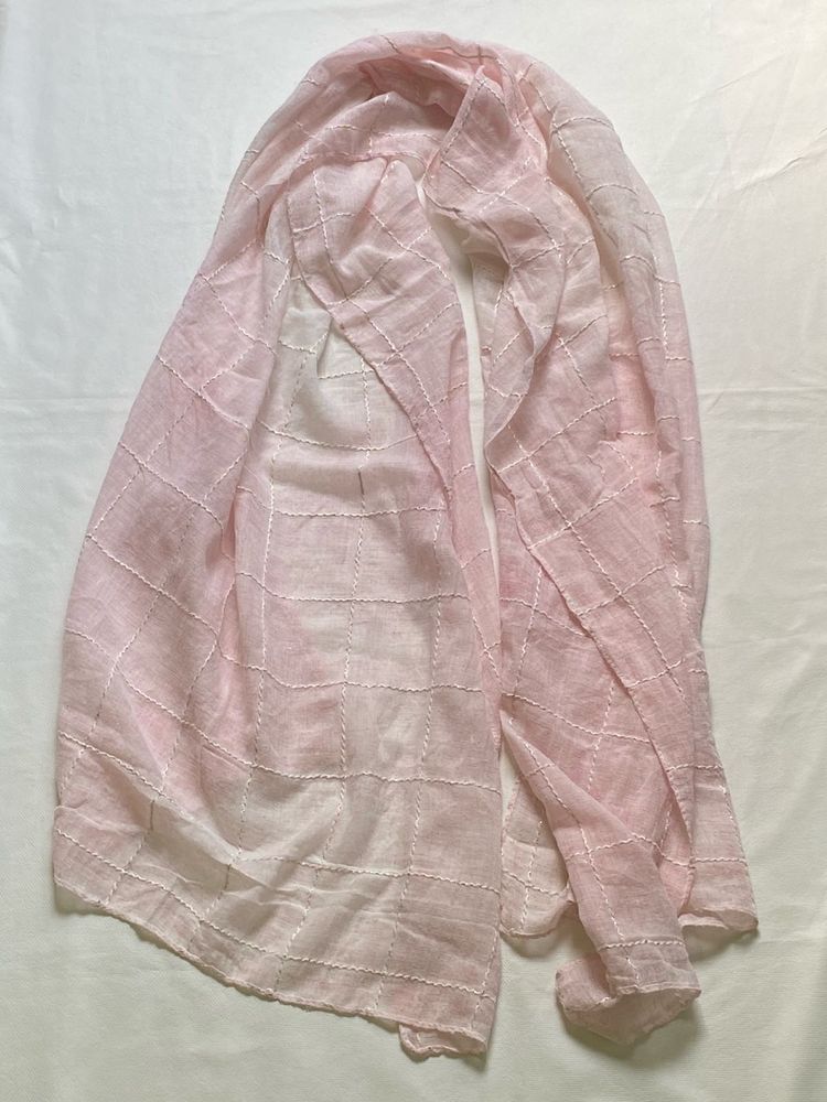 Delicate Pink Sheer Scarf