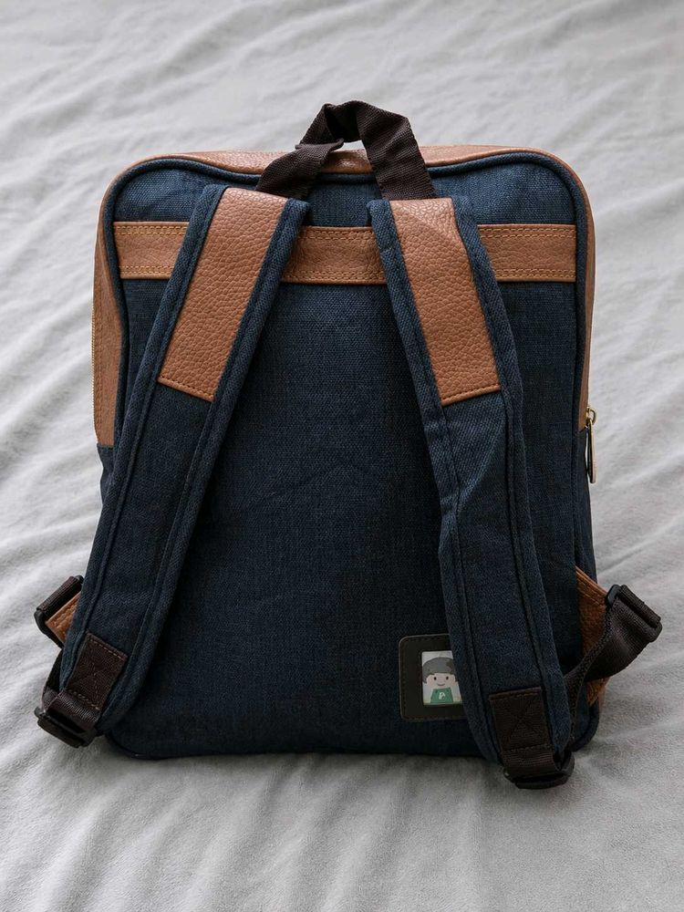 Imported Korean Premium Navy Canvas Backpack