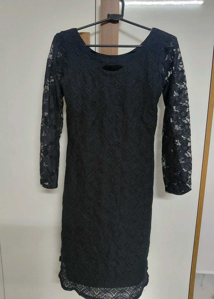 ethnic Black Lace kurthi