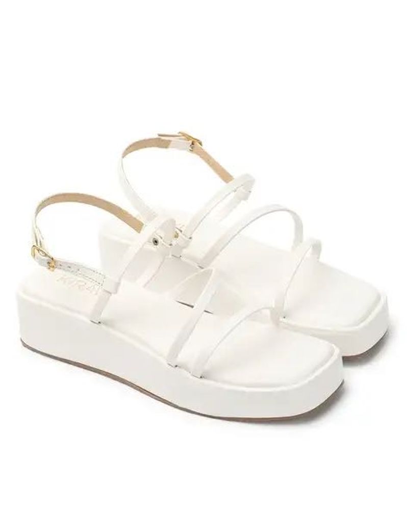 Ajio- White Strappy Platform Sandals