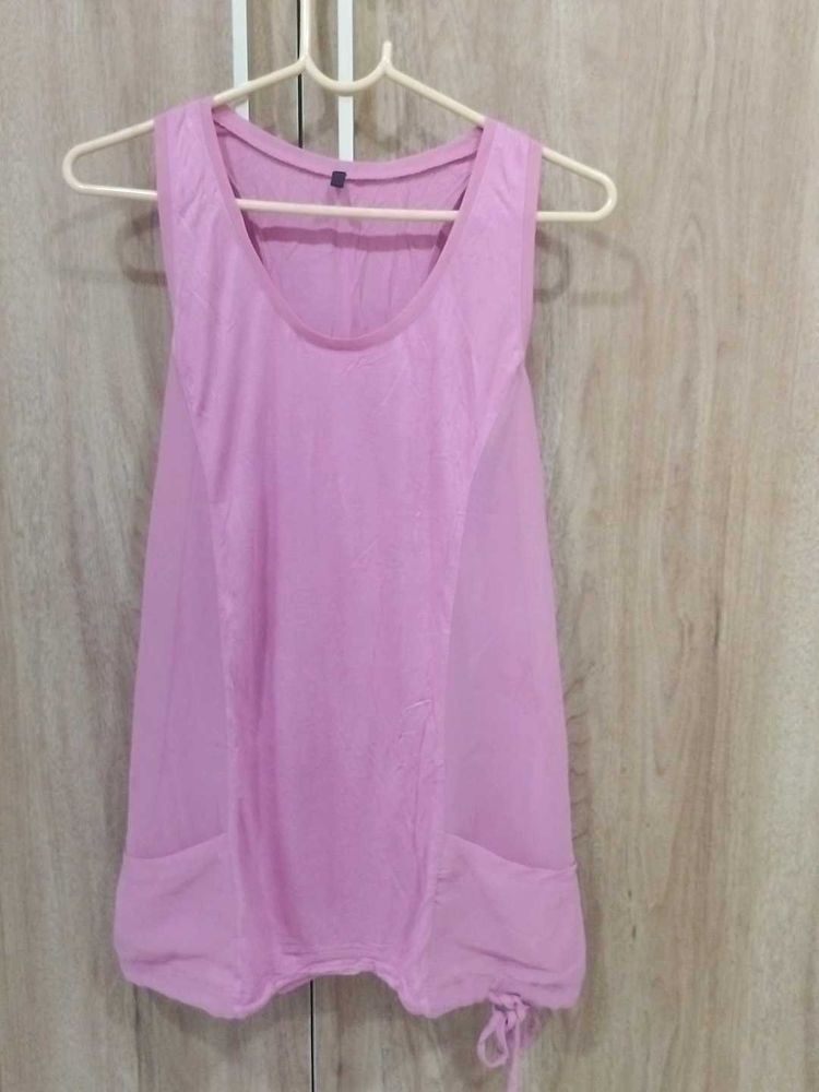Benetton Pink Tank Top with Drawstring