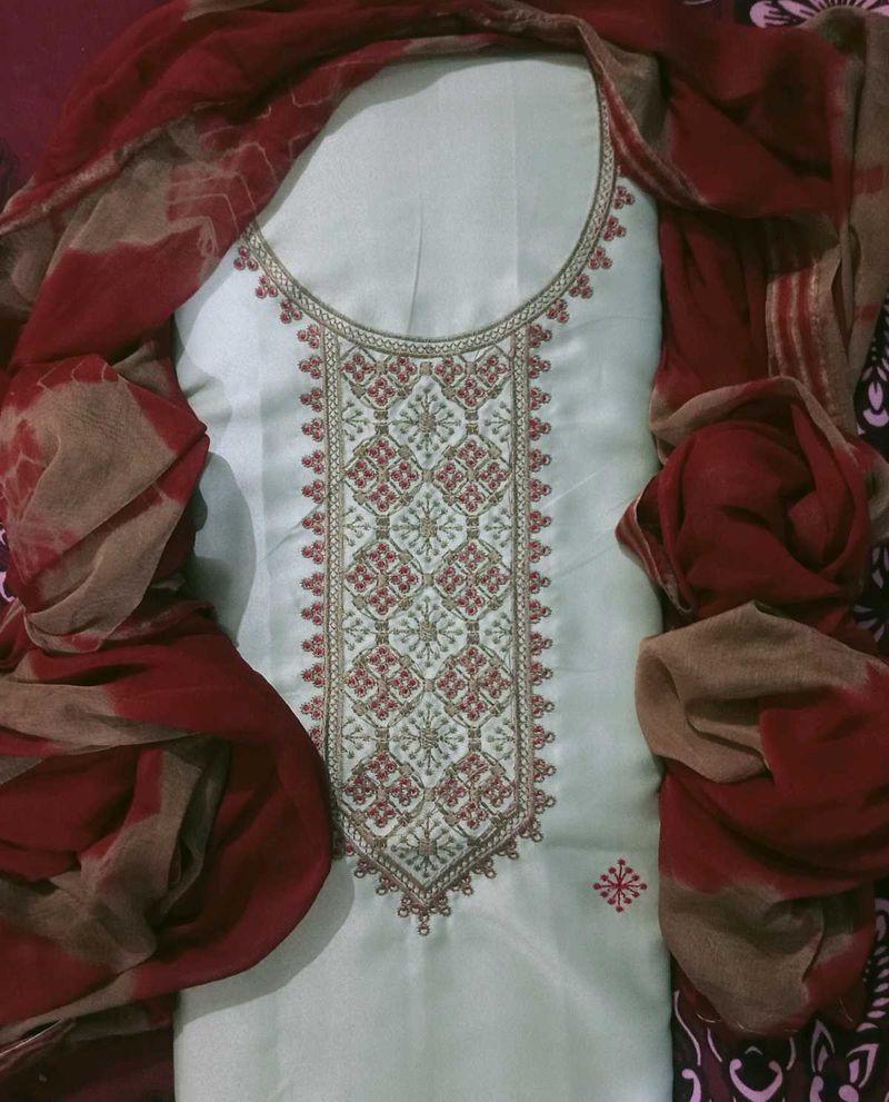 Embroidered salwar n kameez with dupatta material