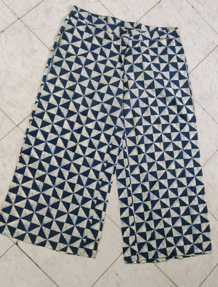 Geometric Print Wide-Leg Pants