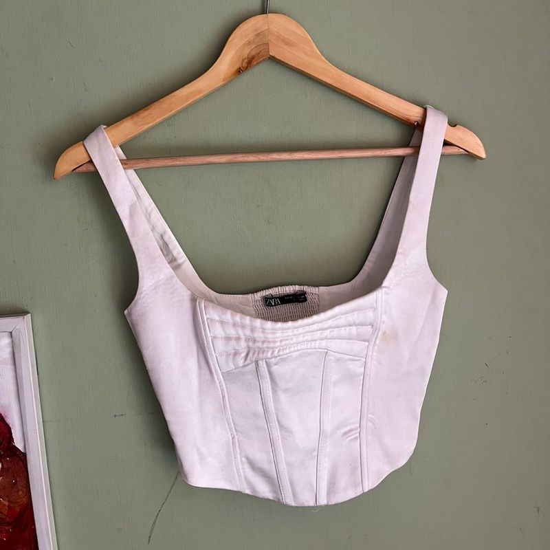 ZARA White Corset Top
