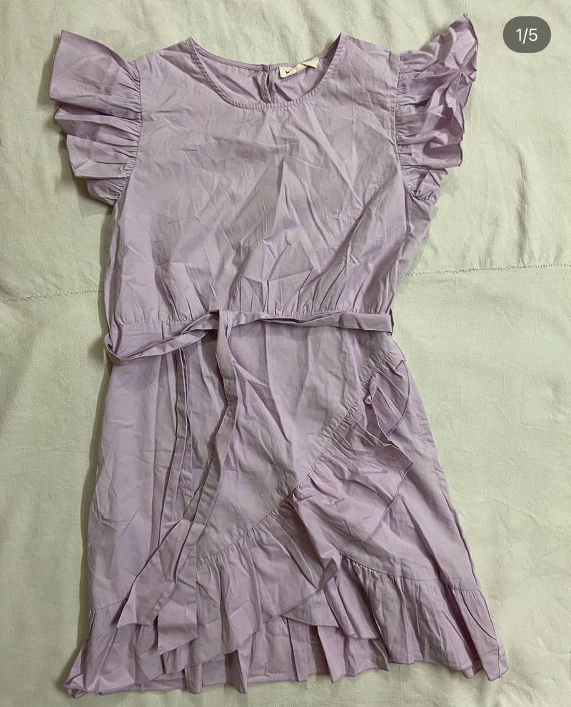 Lavender Ruffled Midi Dress