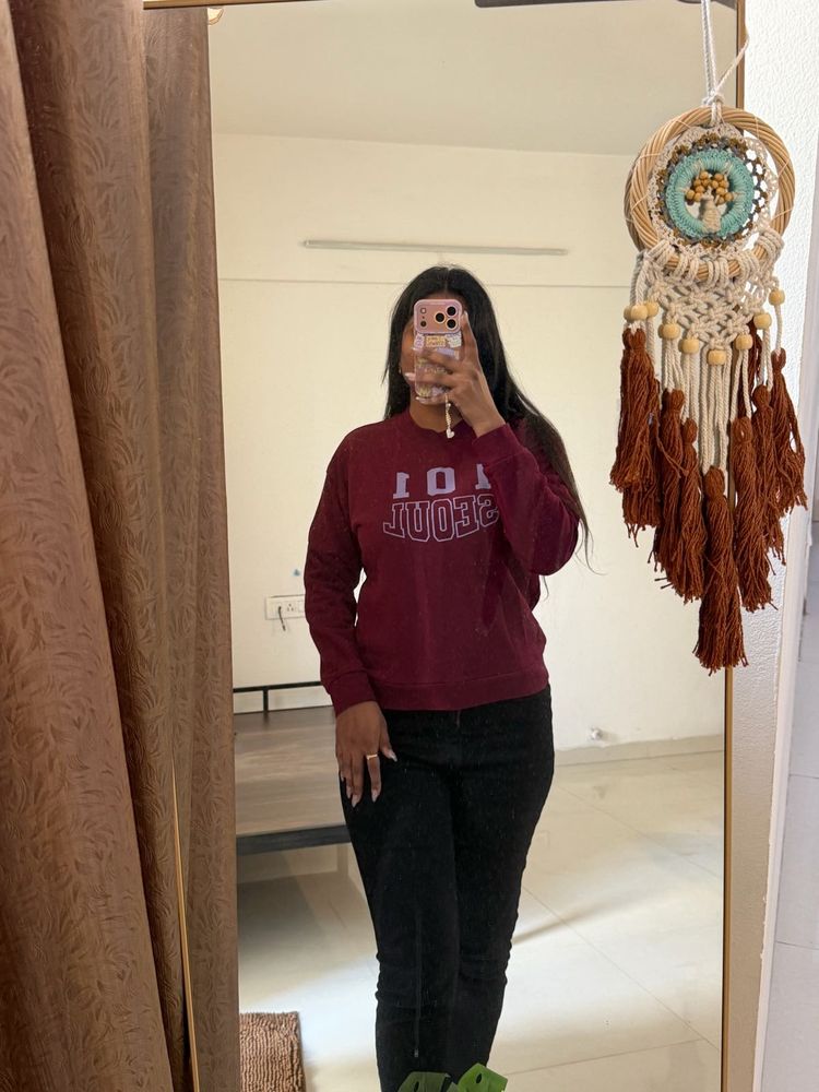 🍷 Burgundy Classic Slogan Sweatshirt ❤️