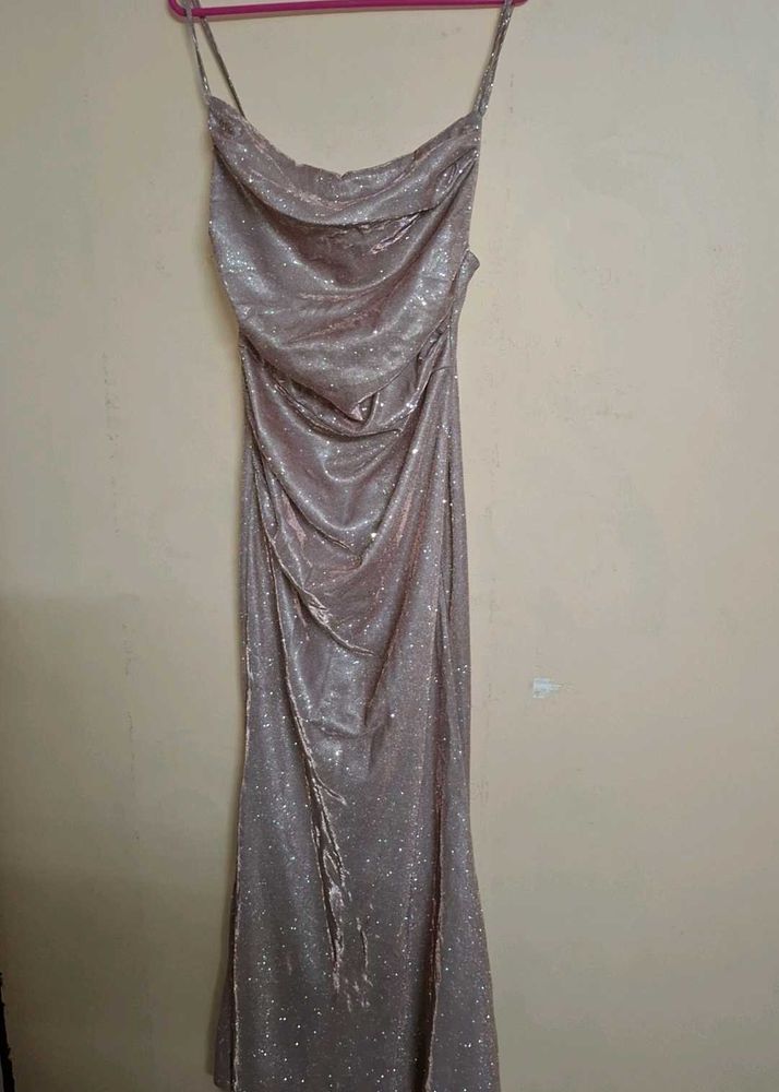 Sparkly Rose Gold Maxi Dress