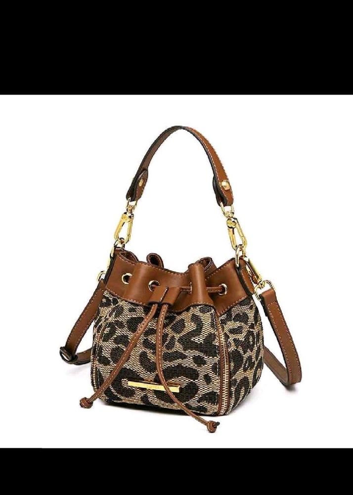 Leopard Print Bucket Bag