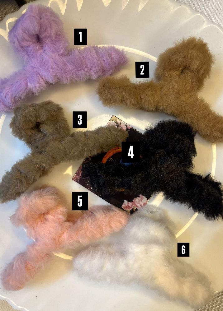 Fluffy Faux Fur Hair Claw Clips