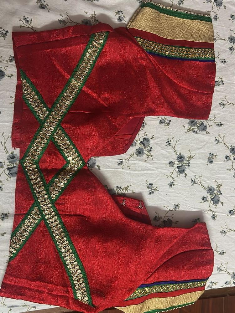 Red Embellished Blouse Fancy